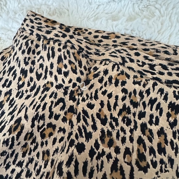 Vintage Silk Leopard Animal Print Office Siren Pencil Skirt Size 12 - Picture 6 of 7